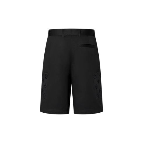 Flocked Cotton Cargo Shorts in Men's Ready-to-Wear Trousers collections by Louis Vuitton (Product zoom)