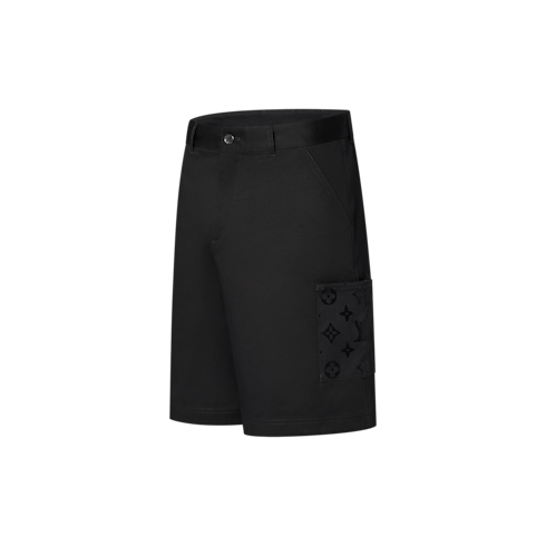 Flocked Cotton Cargo Shorts in Men's Ready-to-Wear Trousers collections by Louis Vuitton (Product zoom)