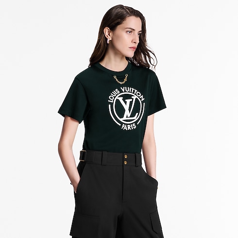 Flocked LV T-Shirt in Women's Ready-to-Wear Tops collections by Louis Vuitton (Product zoom)
