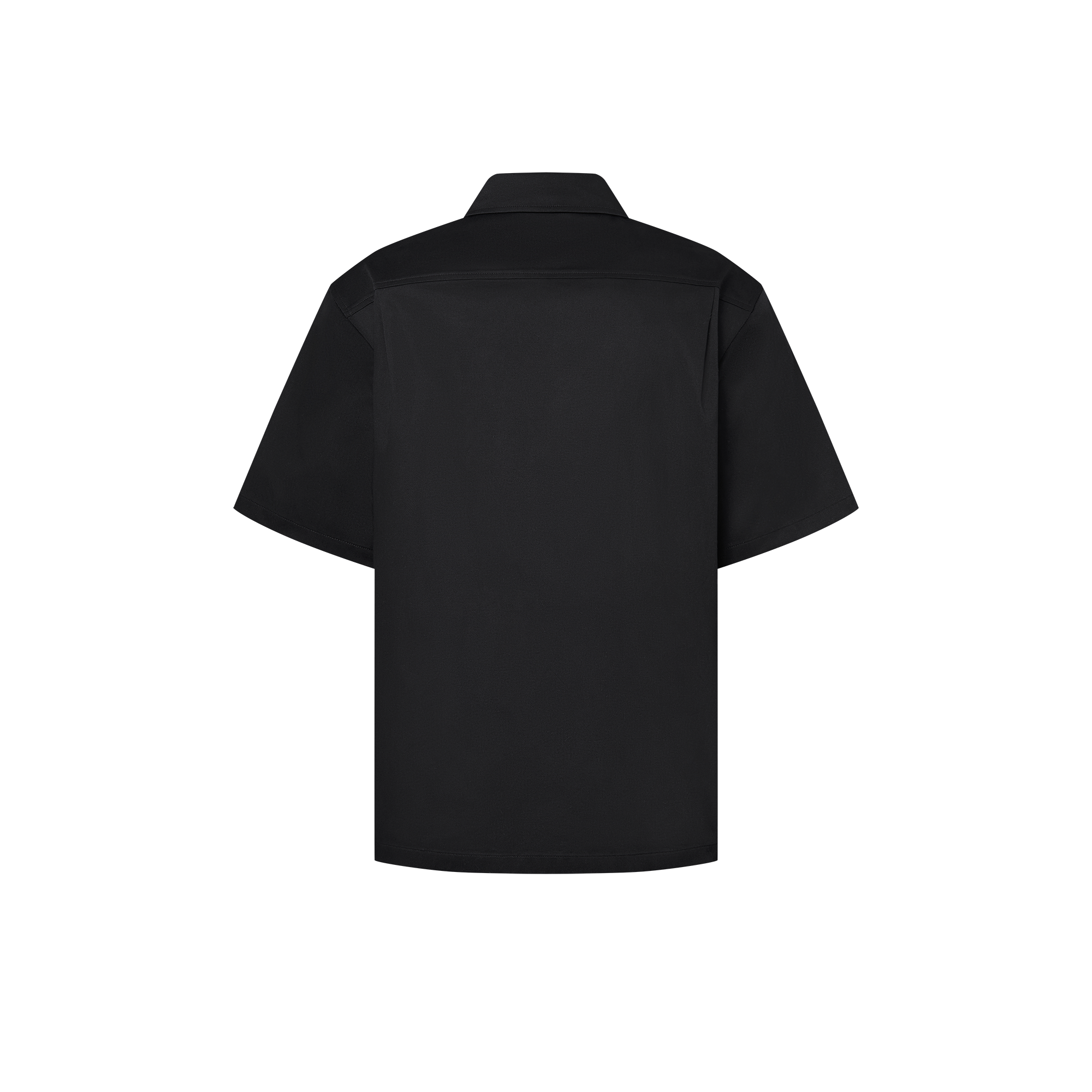 Flocked Short-Sleeved Cotton Shirt   in Men