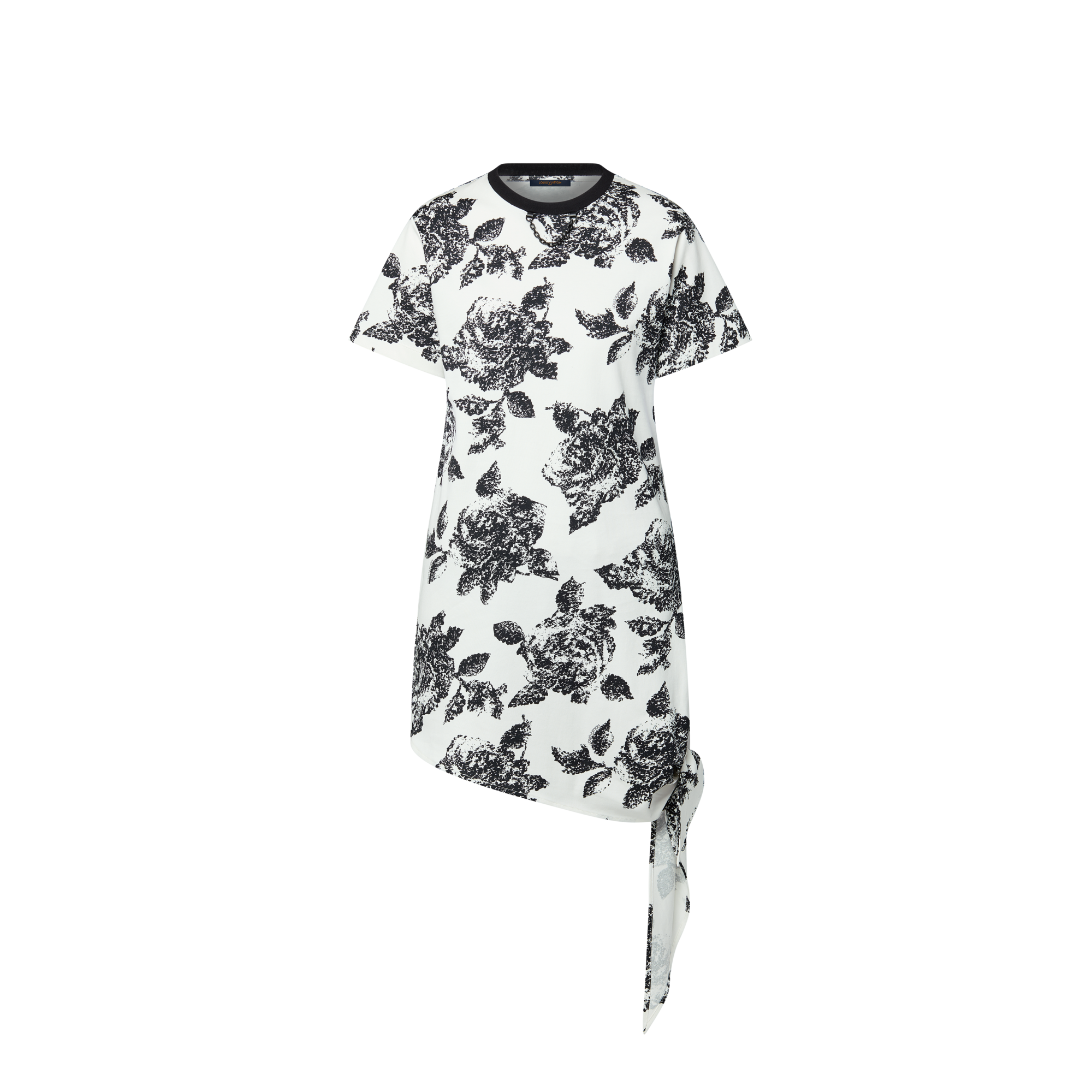 Floral Knotted T-Shirt Dress  in Women
