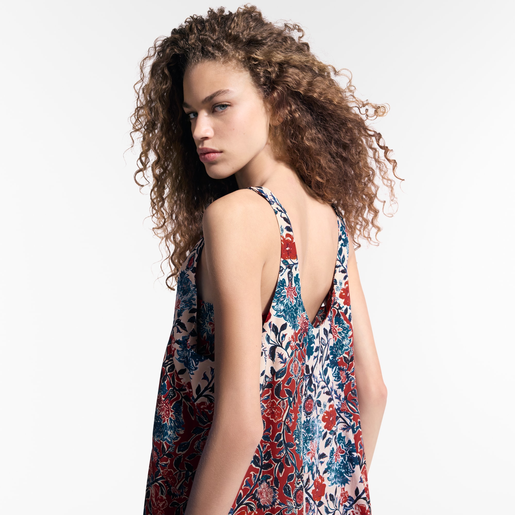 Floral Vine Godet Dress   in Women