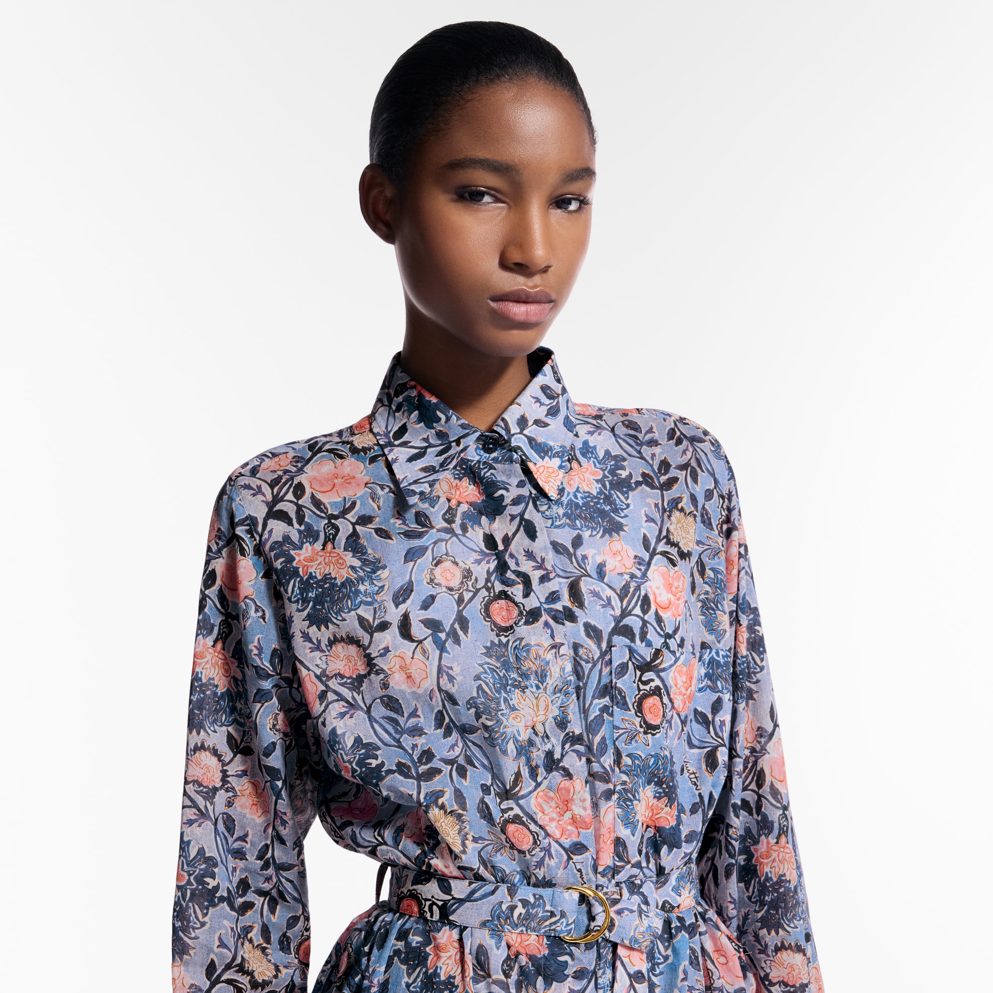 Floral Vine Shirt Dress   in Women