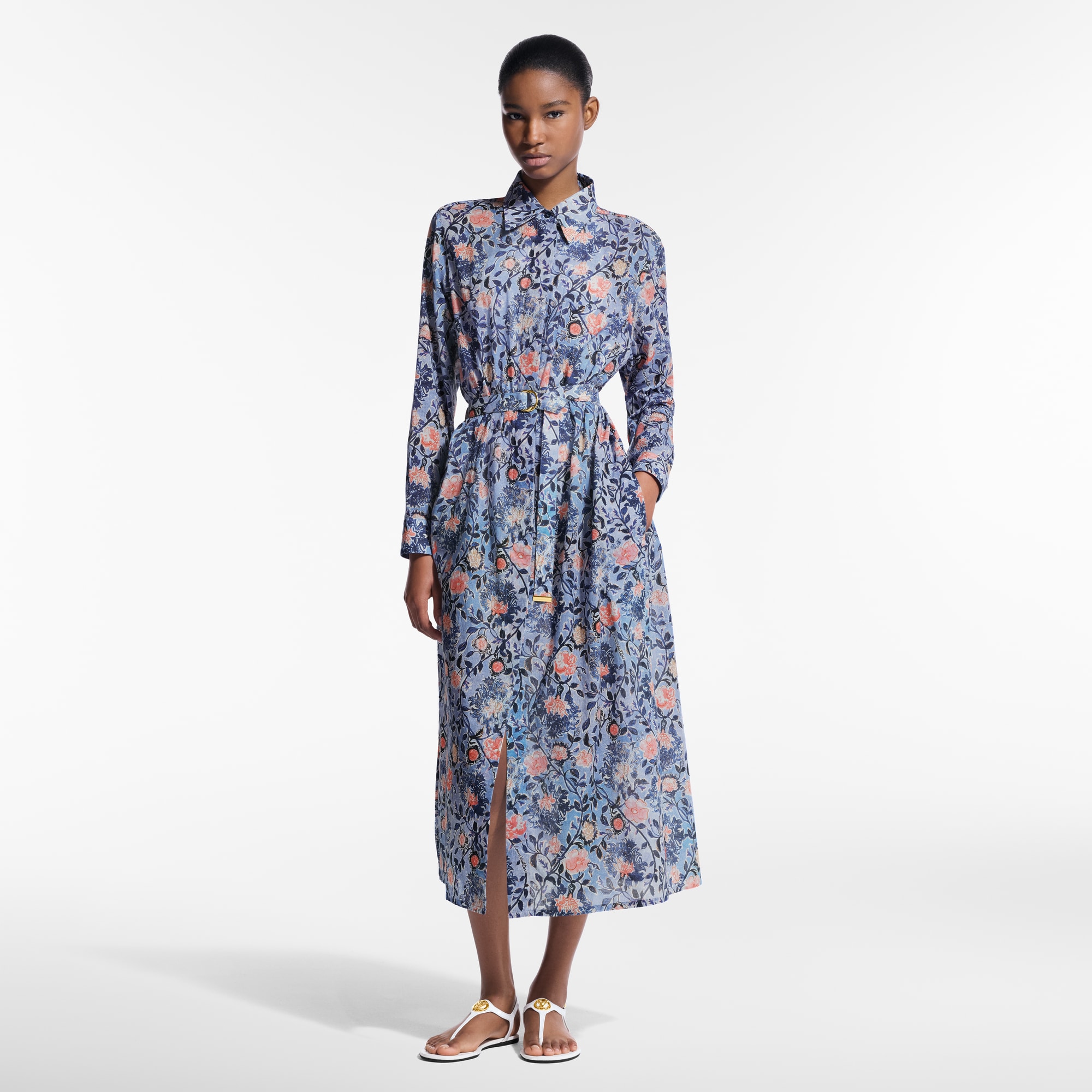 Floral Vine Shirt Dress   in Women