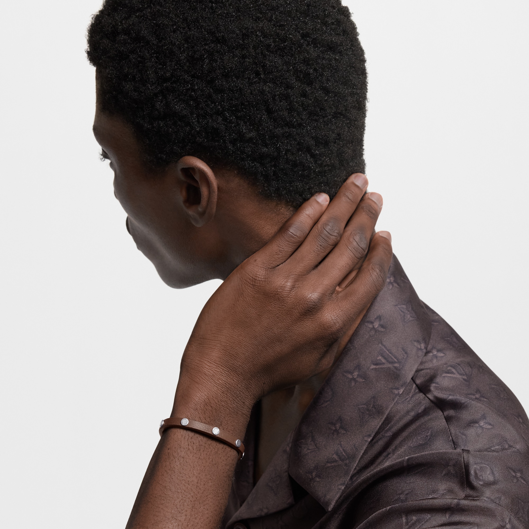 Flower Edge Stud Bracelet  in Men