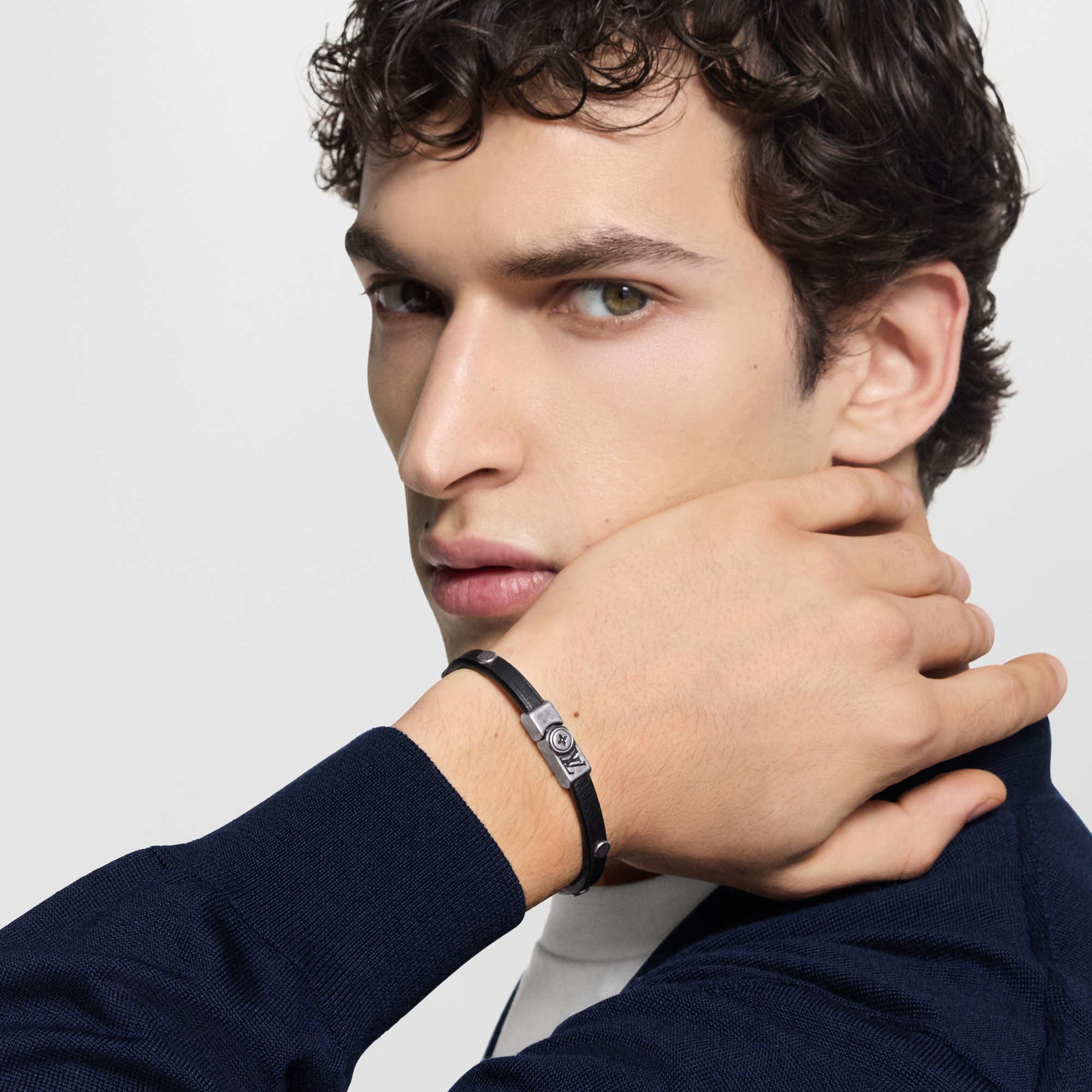 Flower Edge Stud Bracelet  in Men