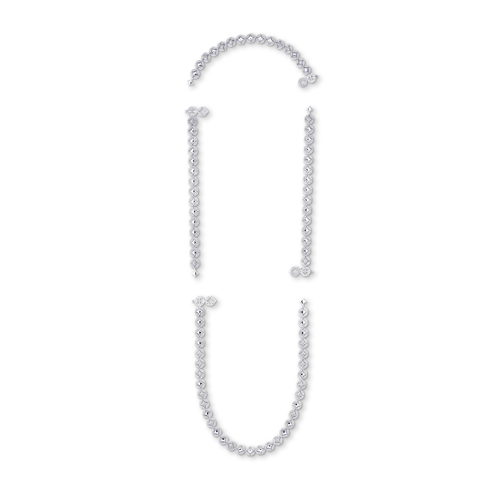 Galaxie Long Necklace, White Gold and Diamonds  in Les Extraordinaires