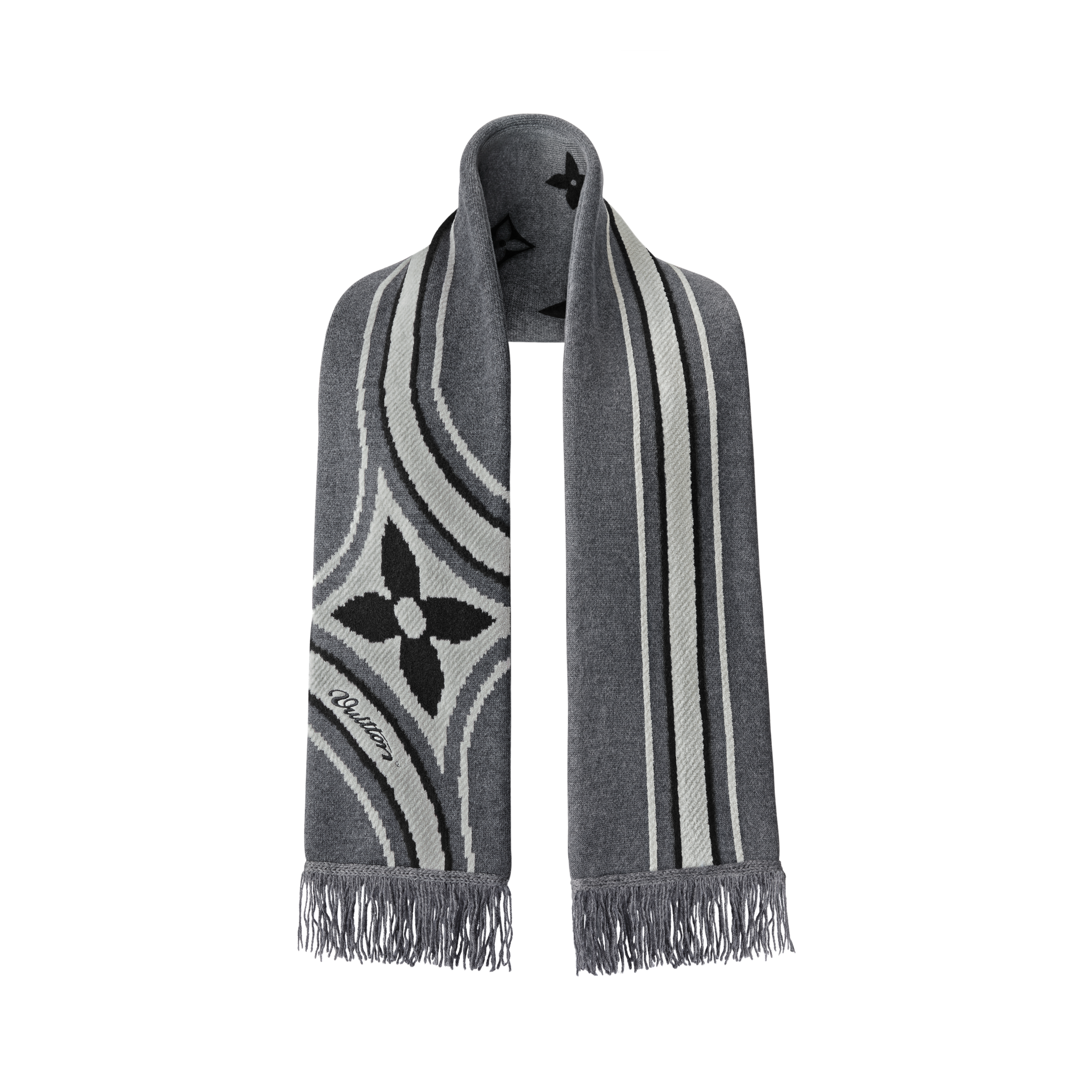 Graphic Flower Scarf S00 in Men