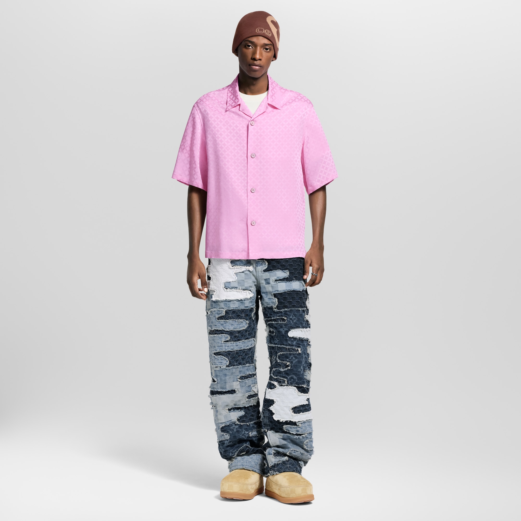 Graphic Jacquard Short-Sleeved Shirt  in Men
