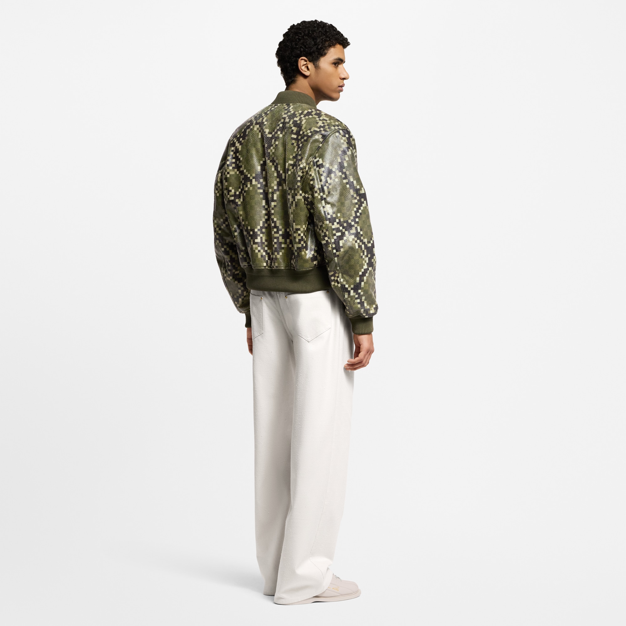 Graphic Leather Bomber  in Men