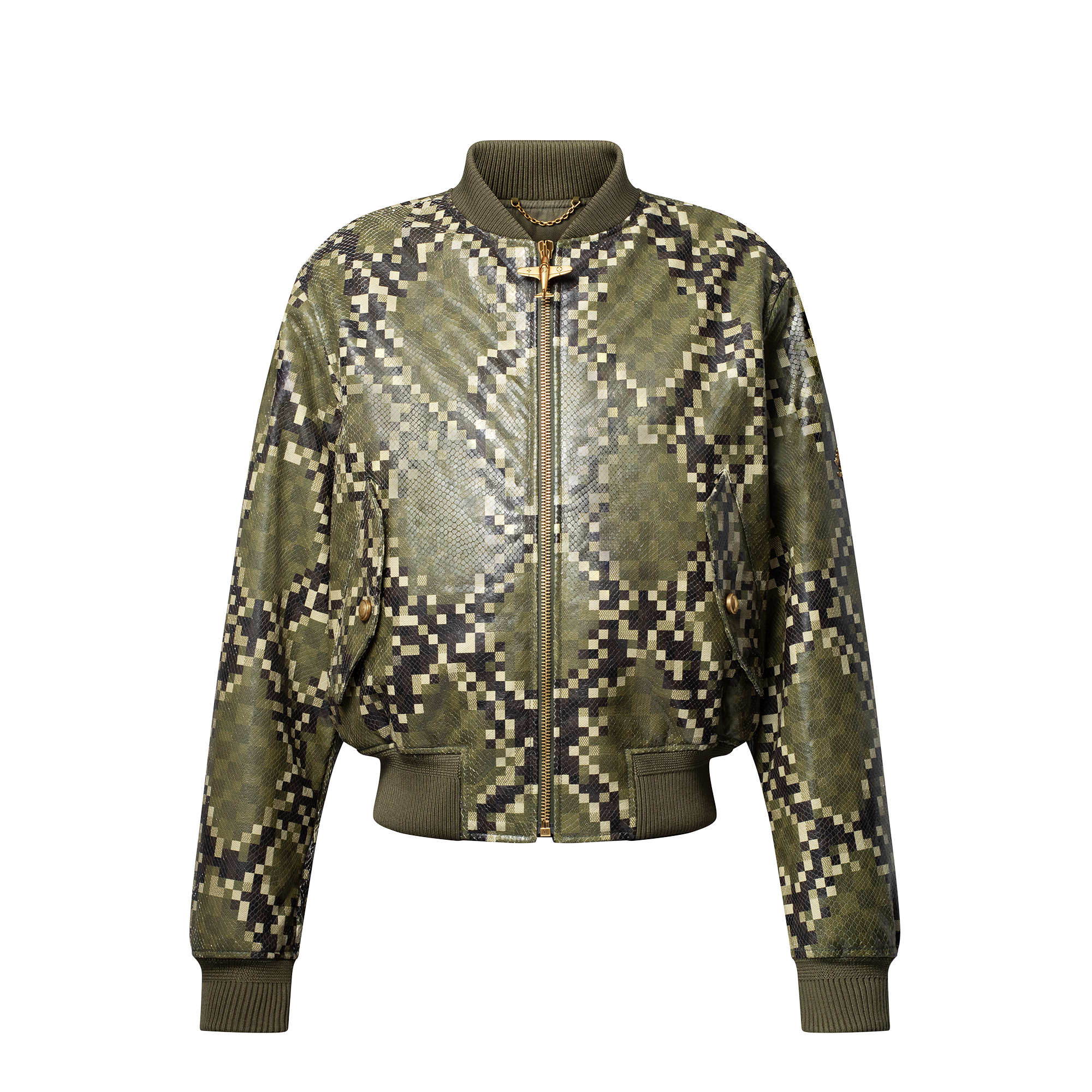 Graphic Leather Bomber  in Men