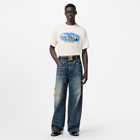 Graphic Short-Sleeved Cotton Crewneck in Men's Ready-to-Wear Knitwear and Sweatshirts collections by Louis Vuitton (Product zoom)