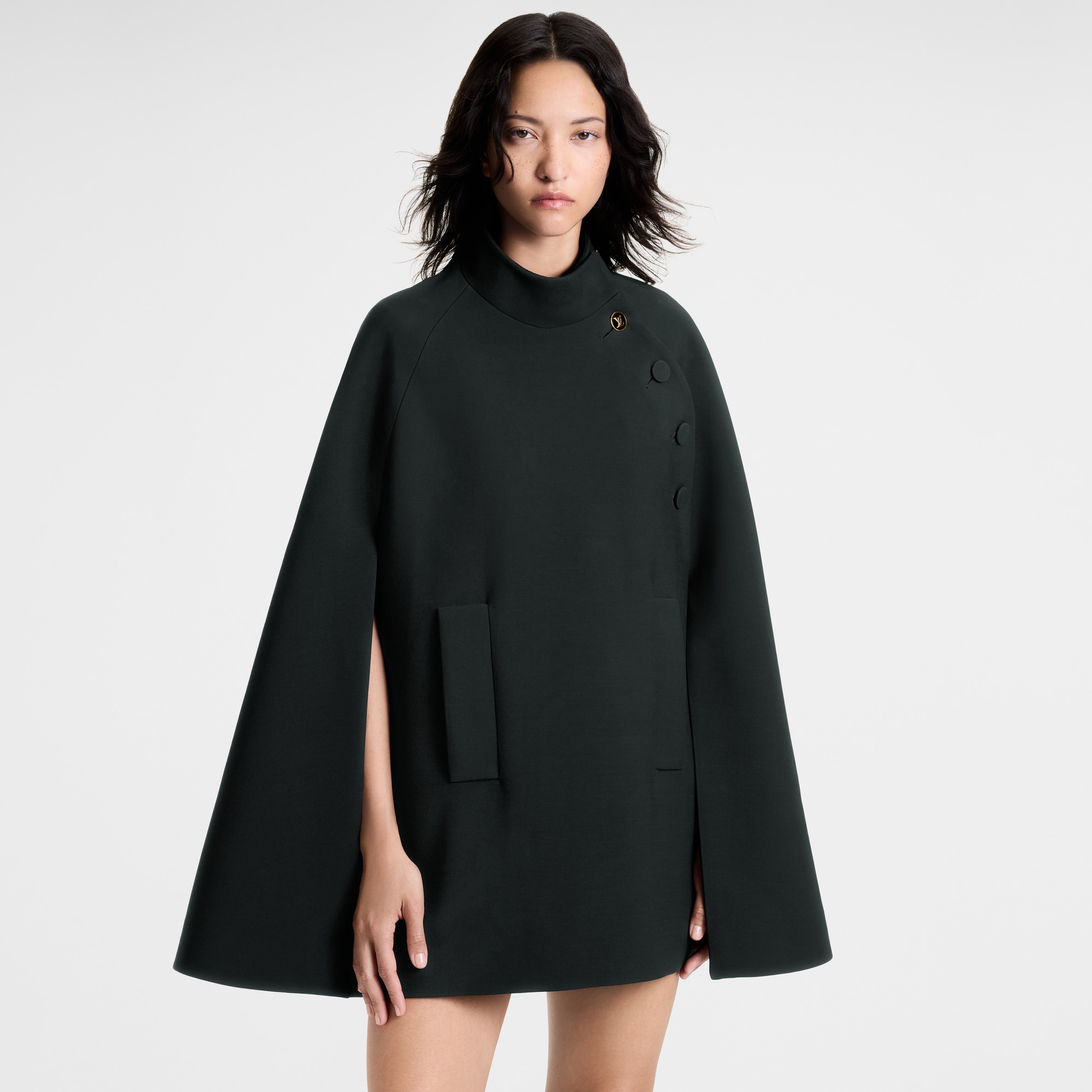 High Collar Cape Coat  in Women