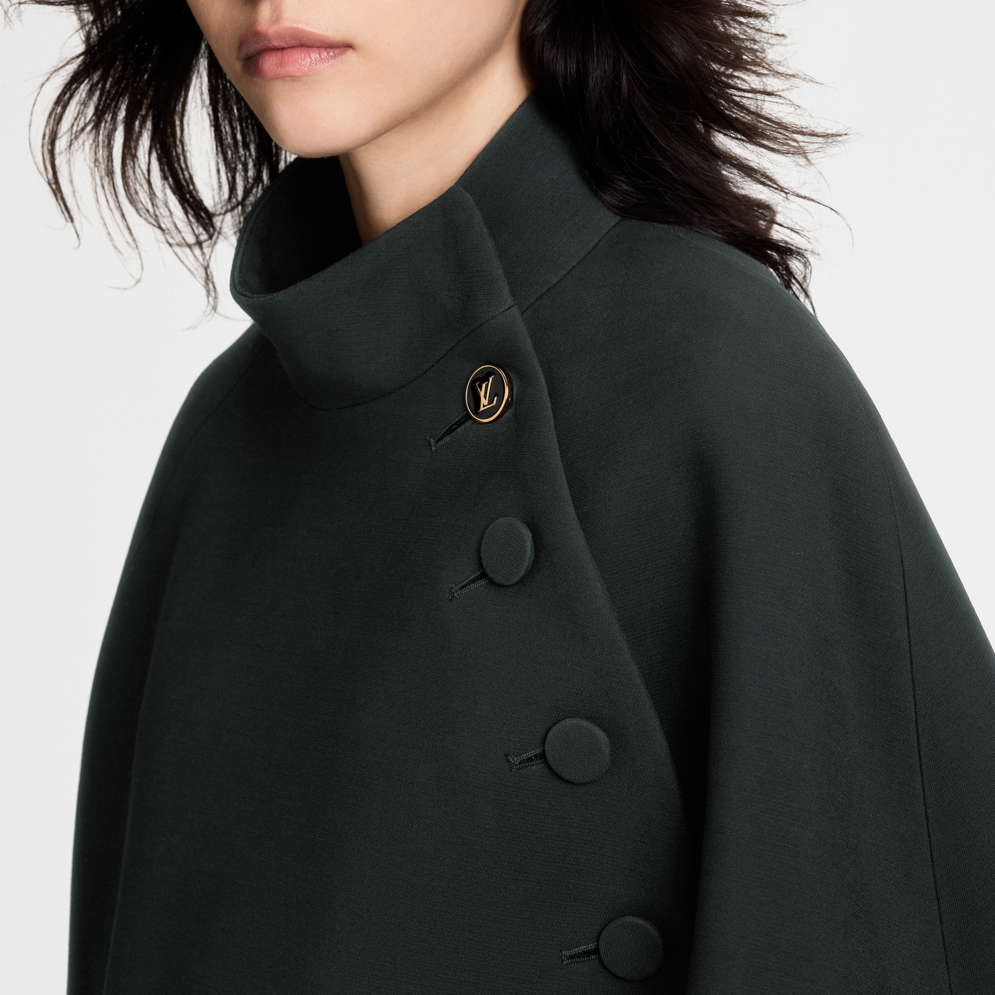 High Collar Cape Coat  in Women