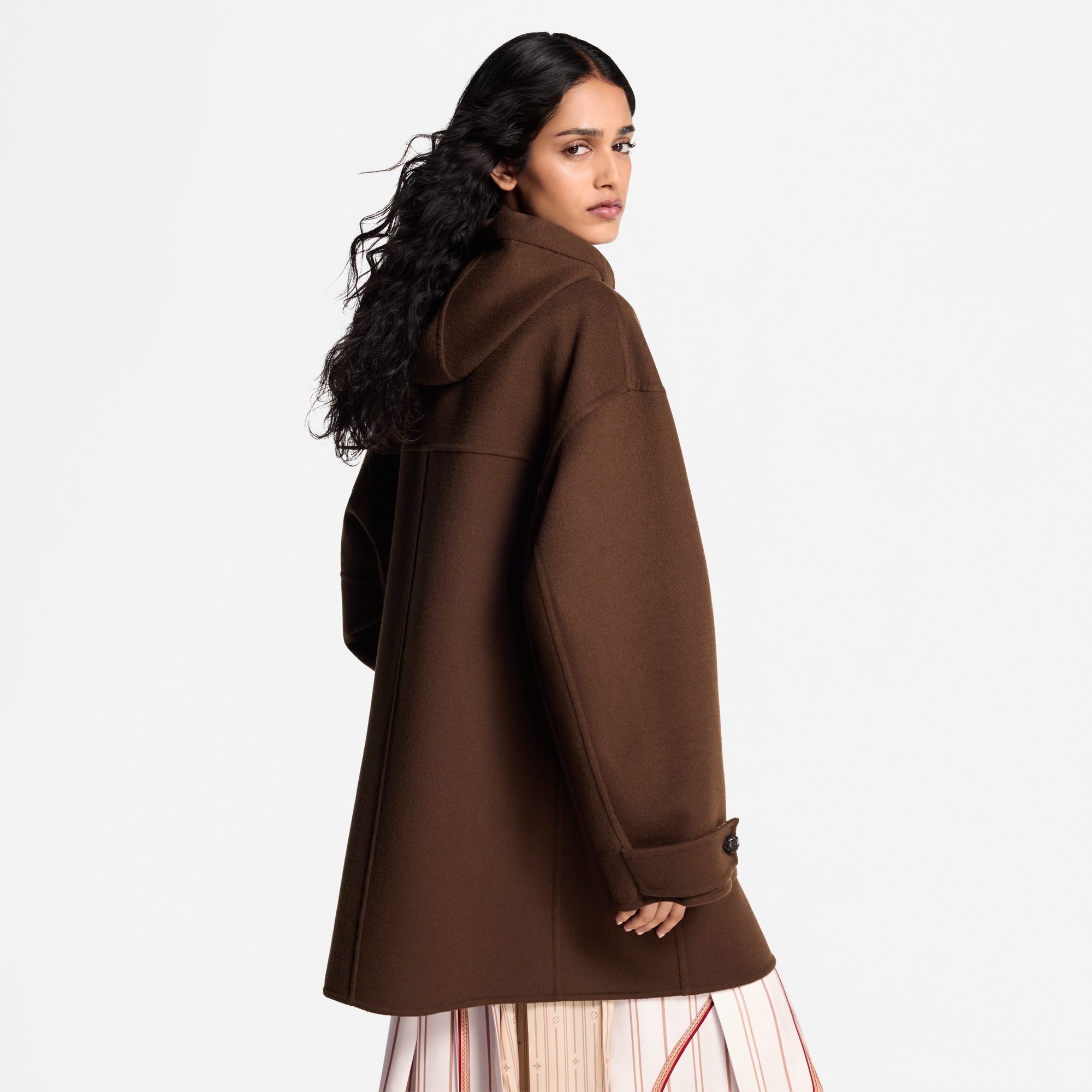 Hooded Button-Up Coat  in Women