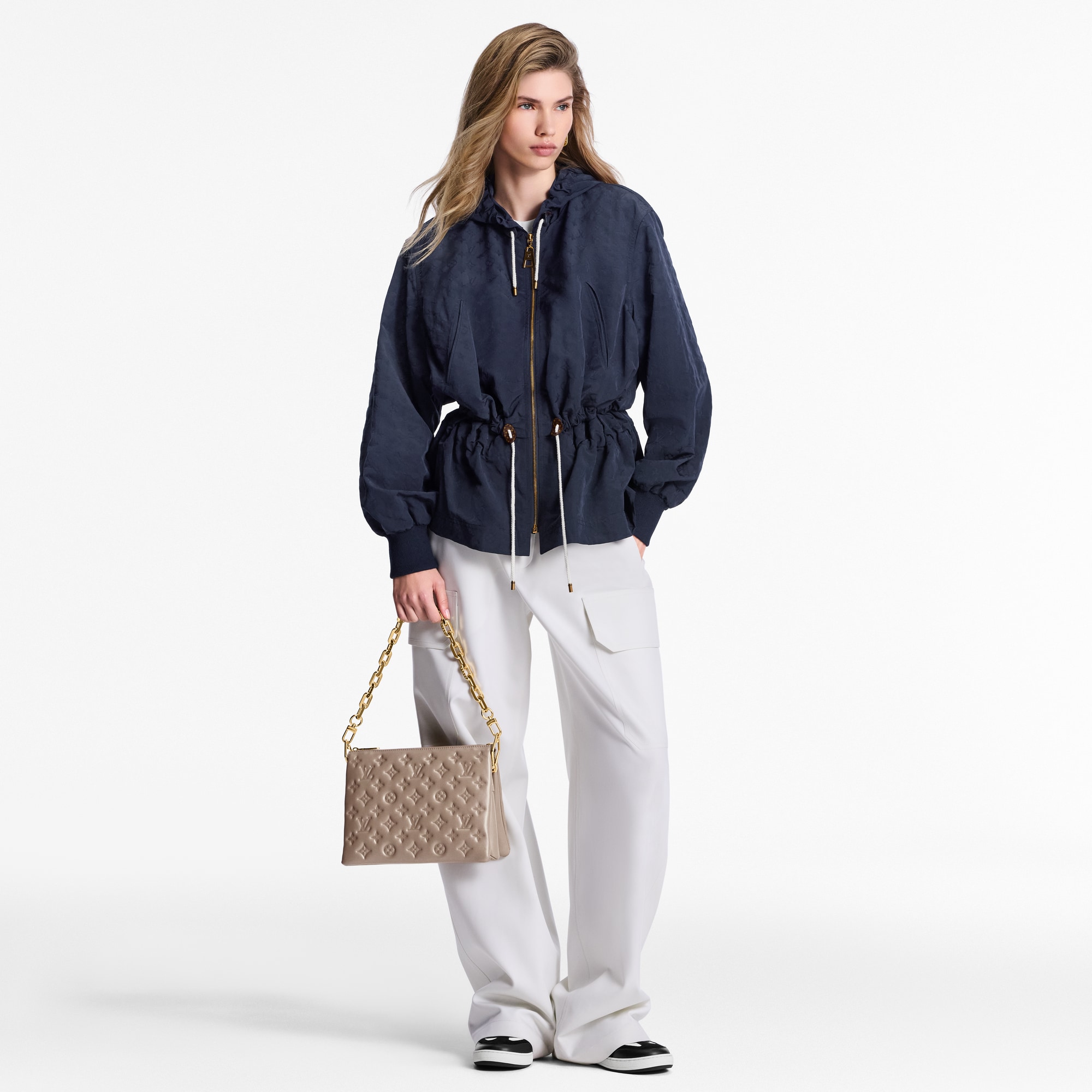 Hooded Drawstring Parka  in Women