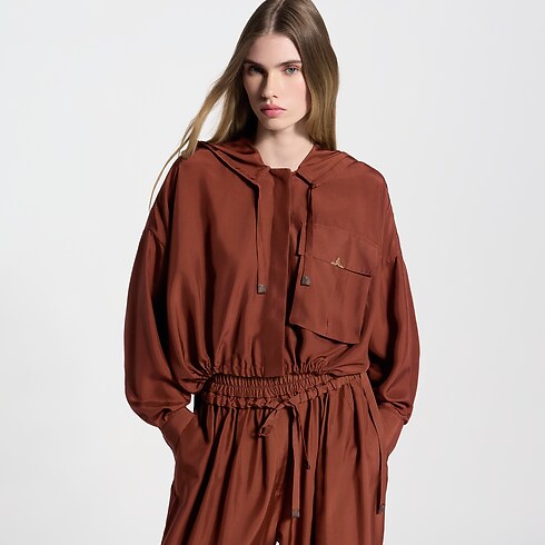 Hooded Washed Silk Shirt in Women's Ready-to-Wear Tops collections by Louis Vuitton (Product zoom)