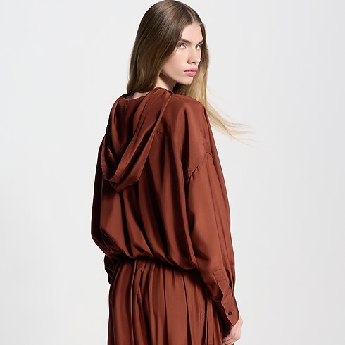 Hooded Washed Silk Shirt in Women's Ready-to-Wear Tops collections by Louis Vuitton (Product zoom)