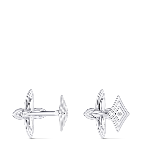Idylle Blossom Cufflinks, White Gold & Diamonds in Les Extraordinaires's Jewellery Earrings collections by Louis Vuitton (Product zoom)