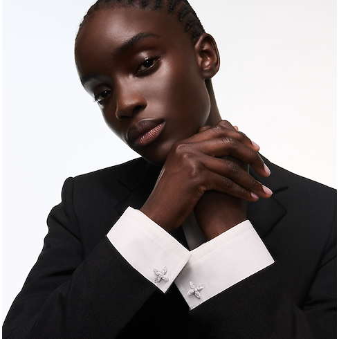 Idylle Blossom Cufflinks, White Gold & Diamonds in Les Extraordinaires's Jewellery Earrings collections by Louis Vuitton (Product zoom)