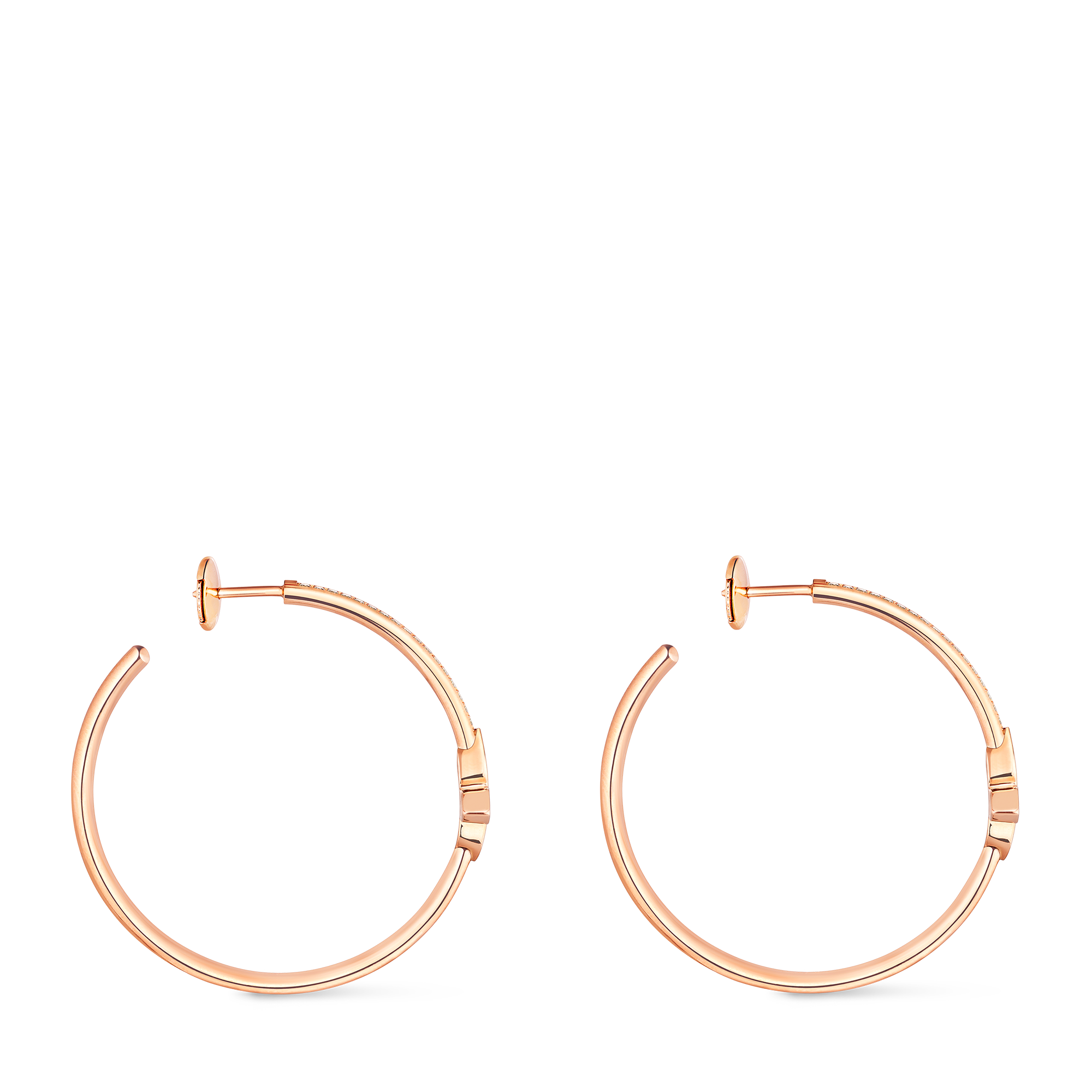 Idylle Blossom Hoops, Pink Gold and Diamonds  in Jewellery