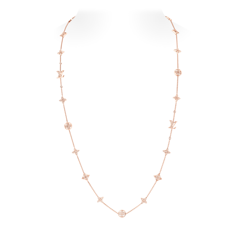 Idylle Blossom Multi-Motif Long Necklace, Pink Gold and Diamonds in Jewellery's Categories Necklaces and Pendants collections by Louis Vuitton (Product zoom)