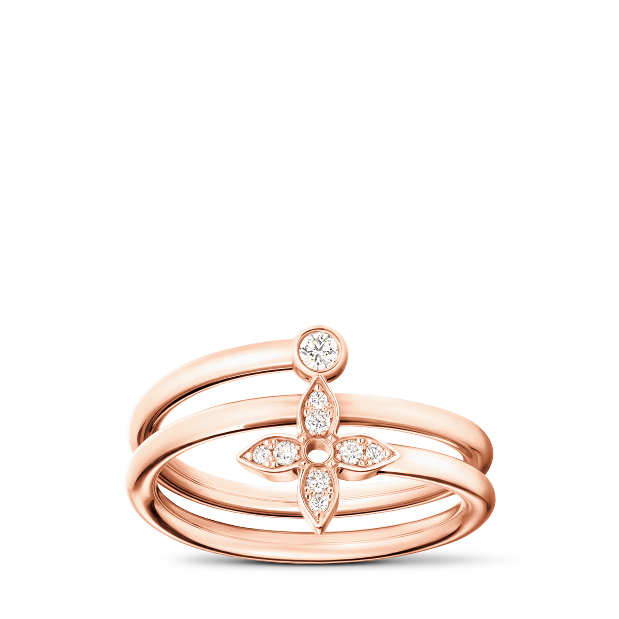 Idylle Blossom Multi Ring, Pink Gold and Diamonds  in Jewellery