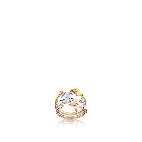 Idylle Blossom ring, 3 golds and diamonds in Jewellery's Categories All Fine Jewellery collections by Louis Vuitton (Product zoom)