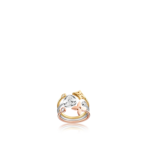 Idylle Blossom ring, 3 golds and diamonds in Jewellery's Categories All Fine Jewellery collections by Louis Vuitton (Product zoom)