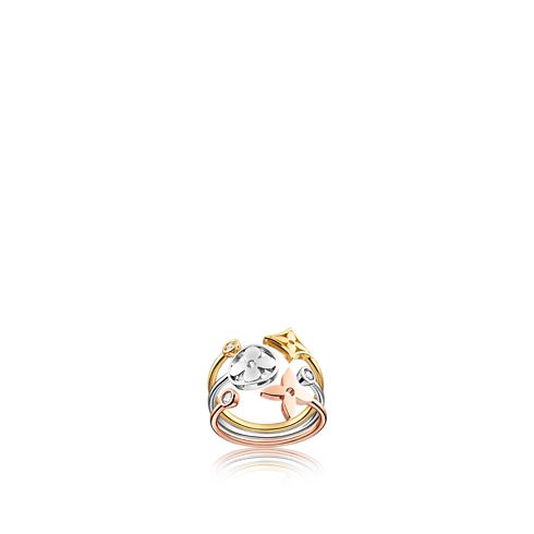 Idylle Blossom ring, 3 golds and diamonds in Jewellery's Categories All Fine Jewellery collections by Louis Vuitton (Product zoom)