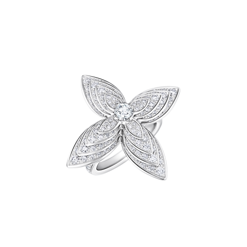 Idylle Blossom Ring, White Gold & Diamonds in Les Extraordinaires's Jewellery Rings collections by Louis Vuitton (Product zoom)
