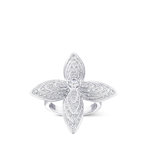 Idylle Blossom Ring, White Gold and Diamonds in Les Extraordinaires's Jewellery Rings collections by Louis Vuitton (Product zoom)