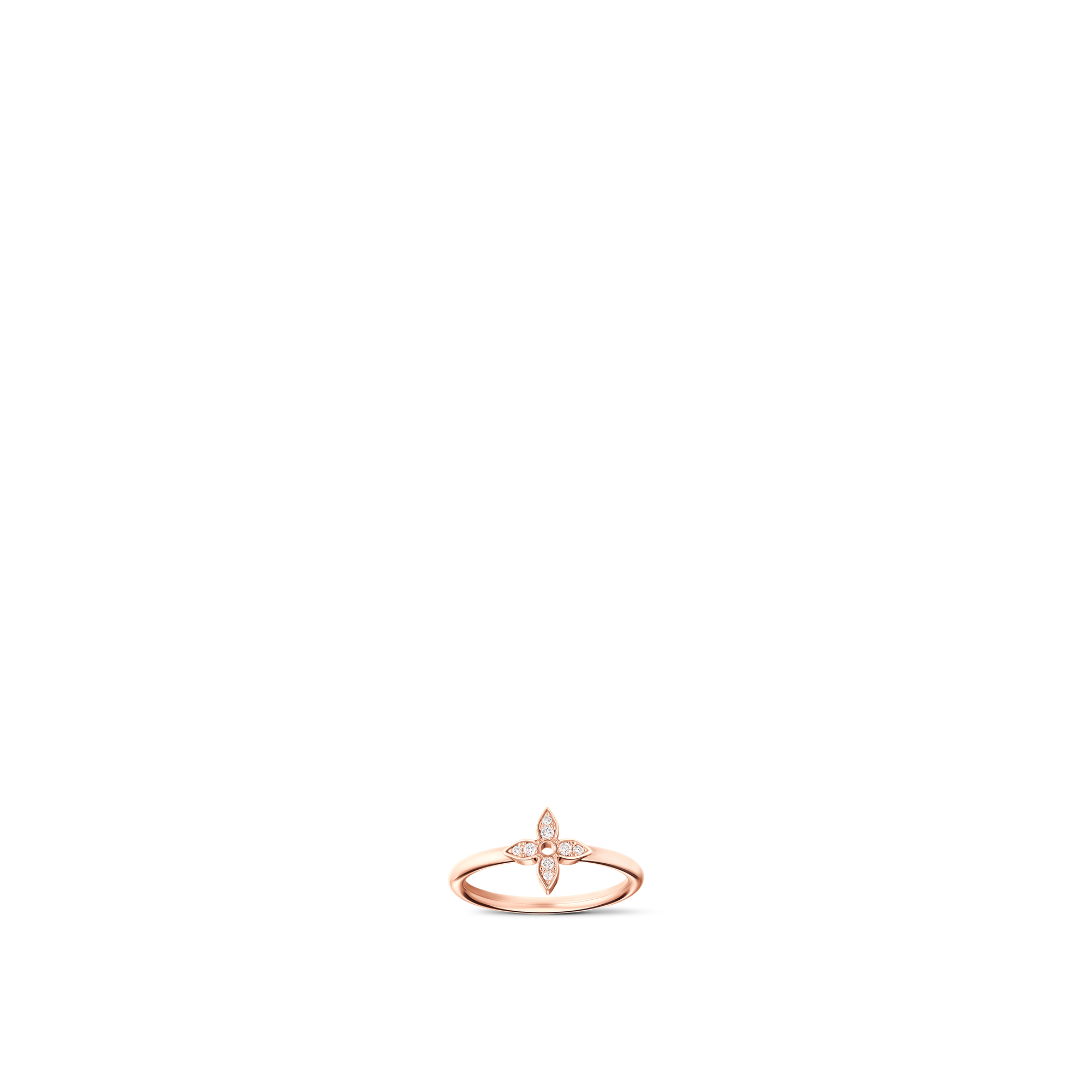 Idylle Blossom Single Ring, Pink Gold and Diamonds  in Jewellery