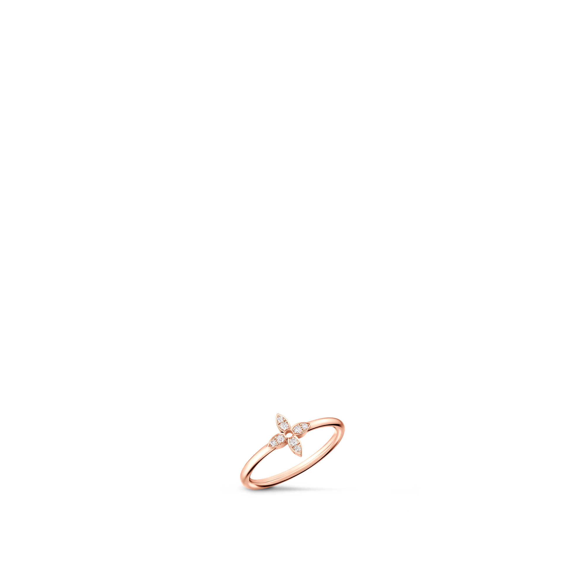 Idylle Blossom Single Ring, Pink Gold and Diamonds  in Jewellery