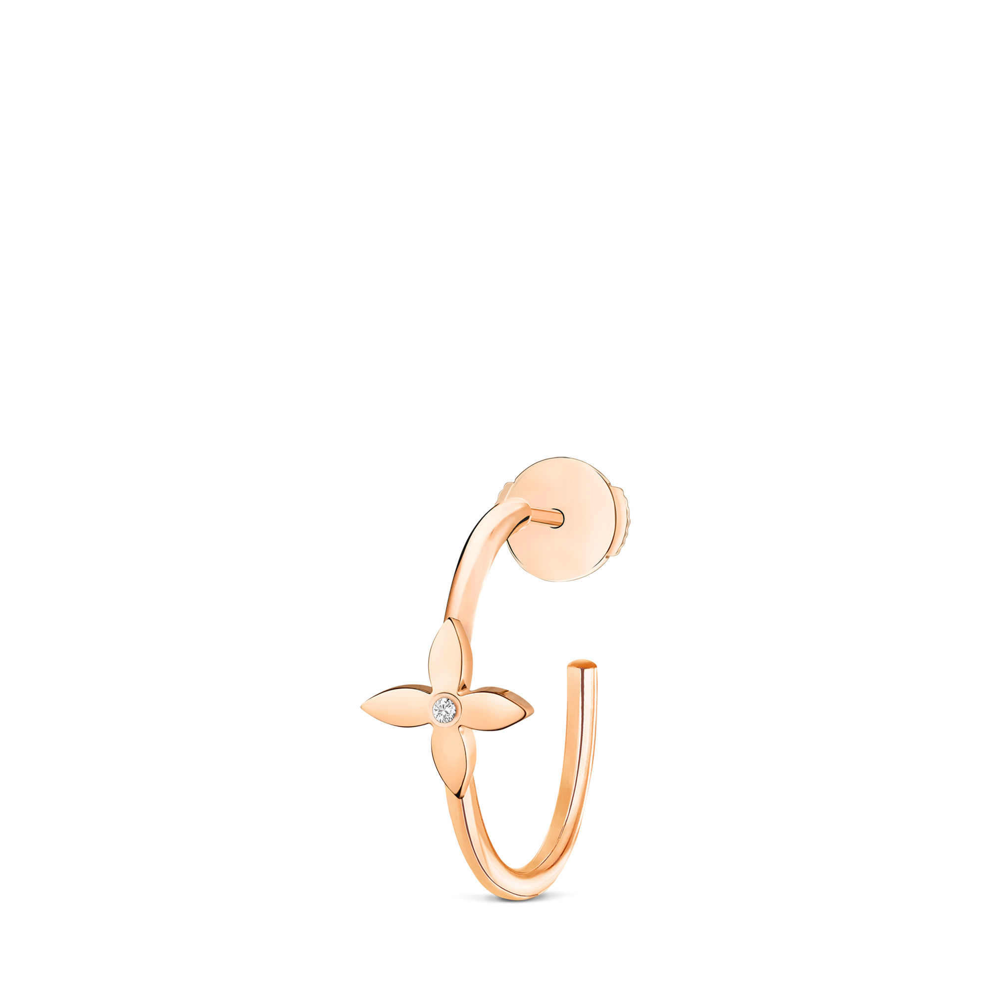 Idylle Blossom Small Hoop, Pink Gold And Diamond - Per Unit  in Jewellery