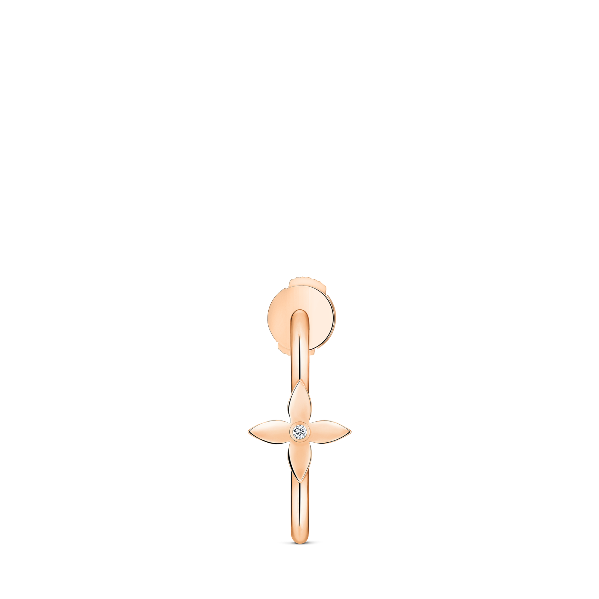Idylle Blossom Small Hoop, Pink Gold And Diamond - Per Unit  in Jewellery