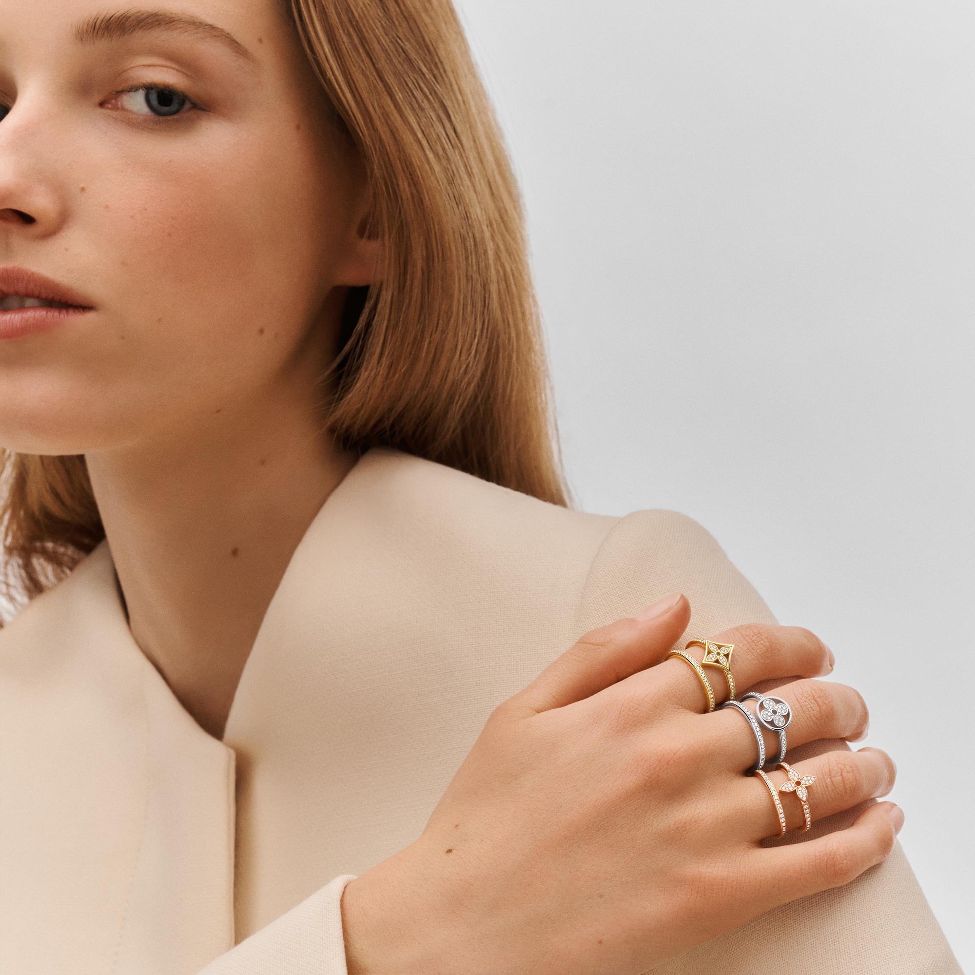 Idylle Blossom Two-Row Ring, Pink Gold and Diamonds  in Jewellery