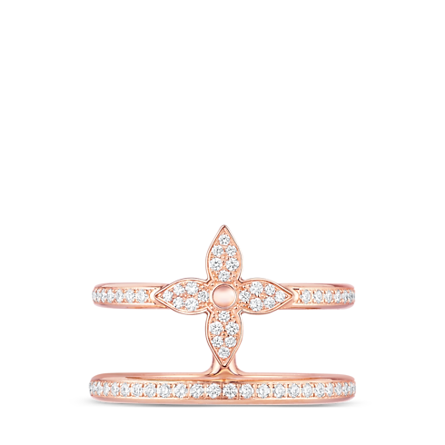 Idylle Blossom Two-Row Ring, Pink Gold and Diamonds in Jewellery's Categories All Fine Jewellery collections by Louis Vuitton (Product zoom)