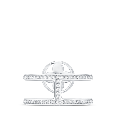 Idylle Blossom Two-Row Ring, White Gold and Diamonds in Jewellery's Categories All Fine Jewellery collections by Louis Vuitton (Product zoom)