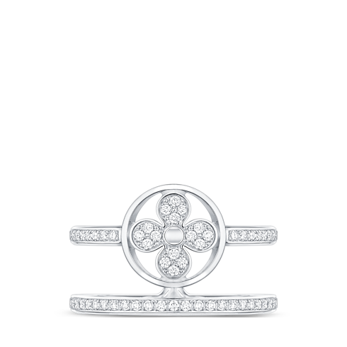 Idylle Blossom Two-Row Ring, White Gold and Diamonds in Jewellery's Categories All Fine Jewellery collections by Louis Vuitton (Product zoom)