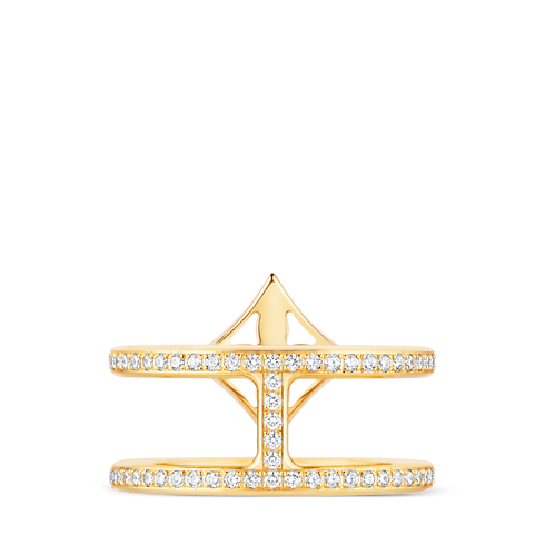 Idylle Blossom Two-Row Ring, Yellow Gold and Diamonds in Jewellery's Categories All Fine Jewellery collections by Louis Vuitton (Product zoom)