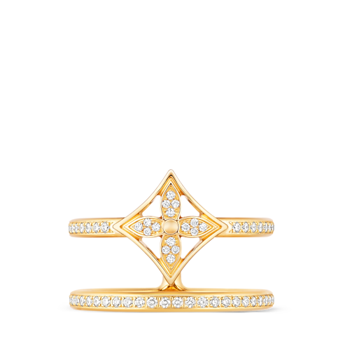 Idylle Blossom Two-Row Ring, Yellow Gold and Diamonds in Jewellery's Categories All Fine Jewellery collections by Louis Vuitton (Product zoom)