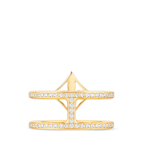 Idylle Blossom Two-Row Ring, Yellow Gold and Diamonds in Jewellery's Categories All Fine Jewellery collections by Louis Vuitton (Product zoom)