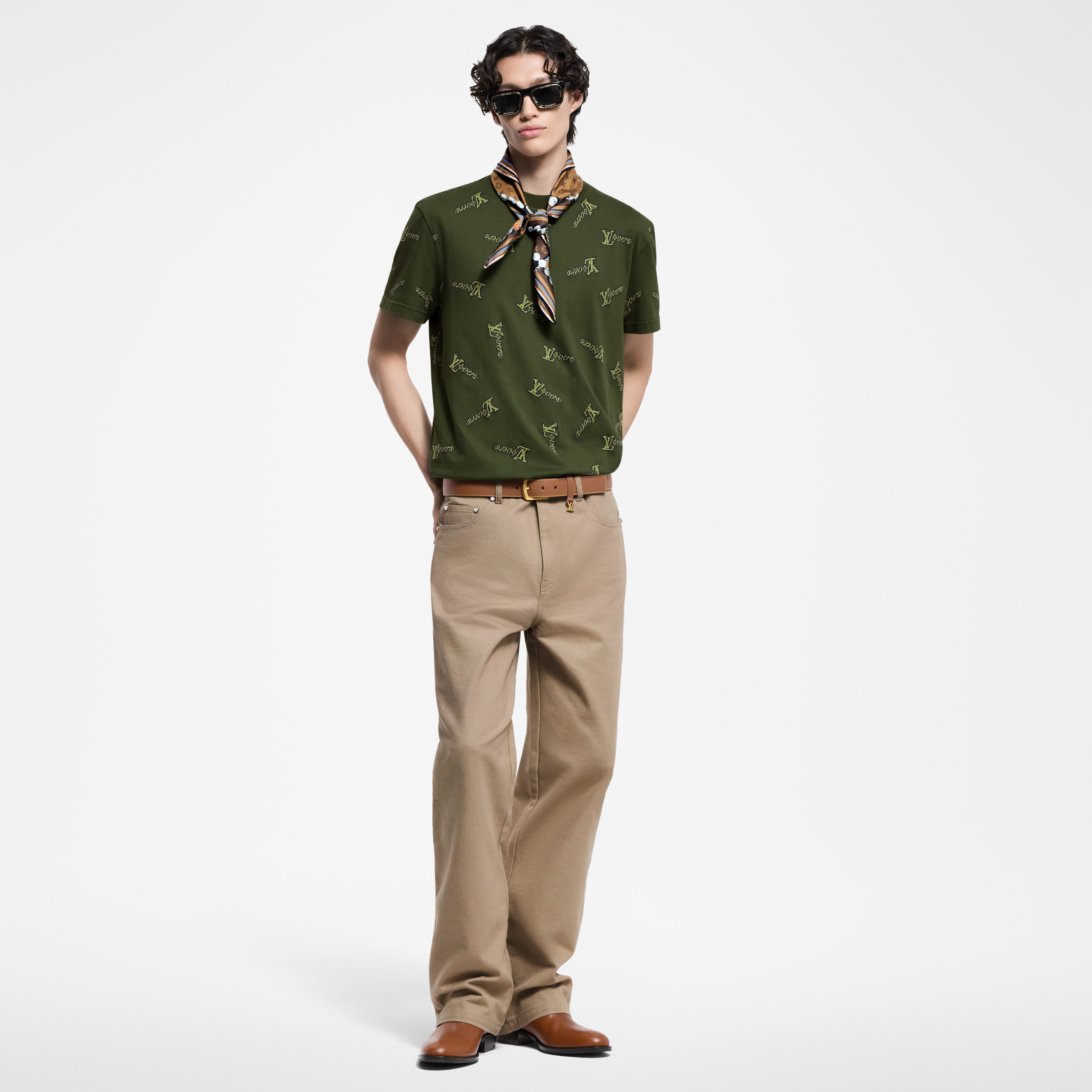 Jacquard Cotton T-Shirt  in Men