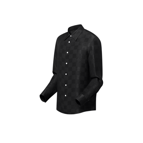Jacquard Damier Long-Sleeved Silk Shirt in Men's Ready-to-Wear Shirts collections by Louis Vuitton (Product zoom)