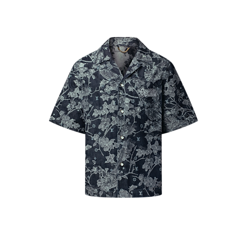Jacquard Denim Short-Sleeved Shirt in Men's Ready-to-Wear Shirts collections by Louis Vuitton (Product zoom)