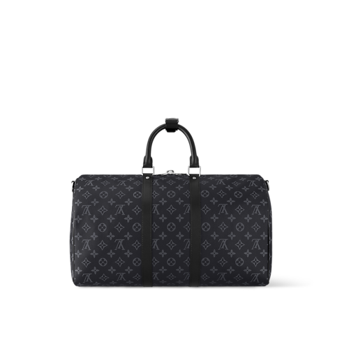 Keepall Bandoulière 45 Monogram Eclipse in Men's Travel Softsided Luggage and Duffle Bags collections by Louis Vuitton (Product zoom)
