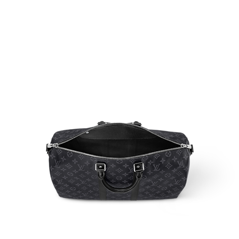 Keepall Bandoulière 45 Monogram Eclipse in Men's Travel Softsided Luggage and Duffle Bags collections by Louis Vuitton (Product zoom)