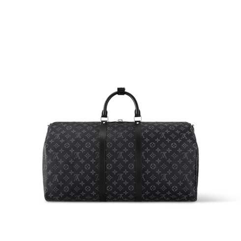 Keepall Bandoulière 55 Monogram Eclipse in Men's Travel Softsided Luggage and Duffle Bags collections by Louis Vuitton (Product zoom)