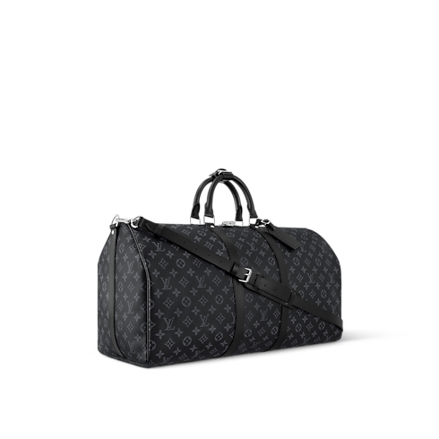 Keepall Bandoulière 55 Monogram Eclipse in Men's Travel Softsided Luggage and Duffle Bags collections by Louis Vuitton (Product zoom)